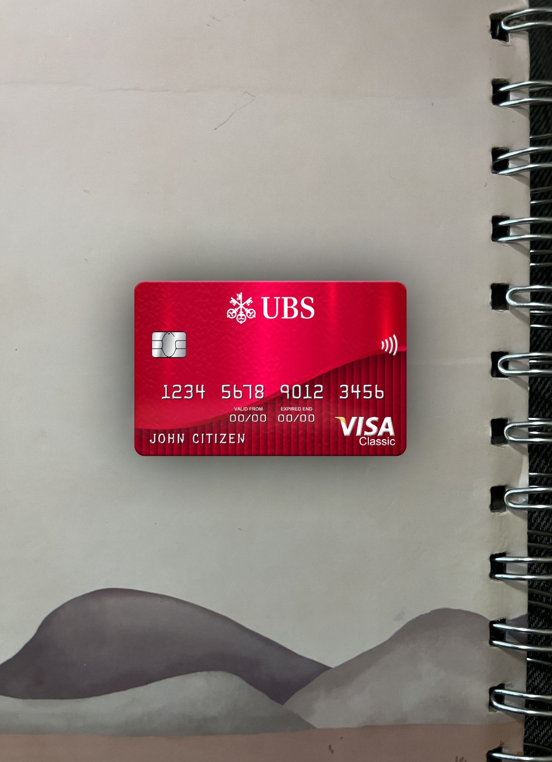 Download Switzerland UBS bank visa classic card photolook front Photoshop template